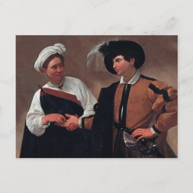 Carte Postale Le Vendeur Fortune par Caravaggio (Devant)