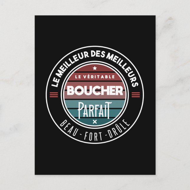 Carte Postale Le véritable boucher parfait (Devant)