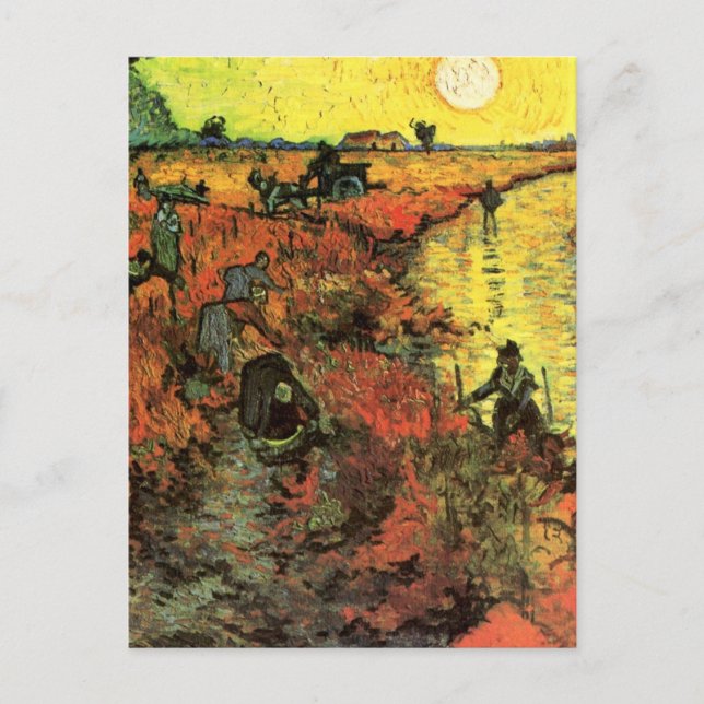 Carte Postale Le vignoble rouge par Vincent van Gogh (Devant)