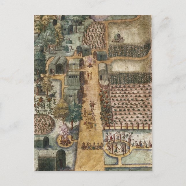 Carte Postale Le village indien de Secoton, vers 1570-80 (Devant)