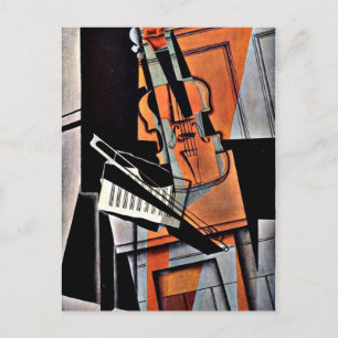Carte Postale Le violon - Peinture Abstraite de William Harnett
