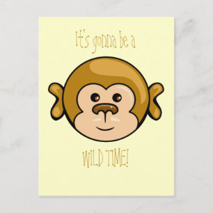 Carte Postale Le visage de singe, ce sera une TEMPS SAUVAGE !