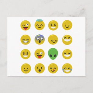 Carte Postale Le visage heureux d'Emoji