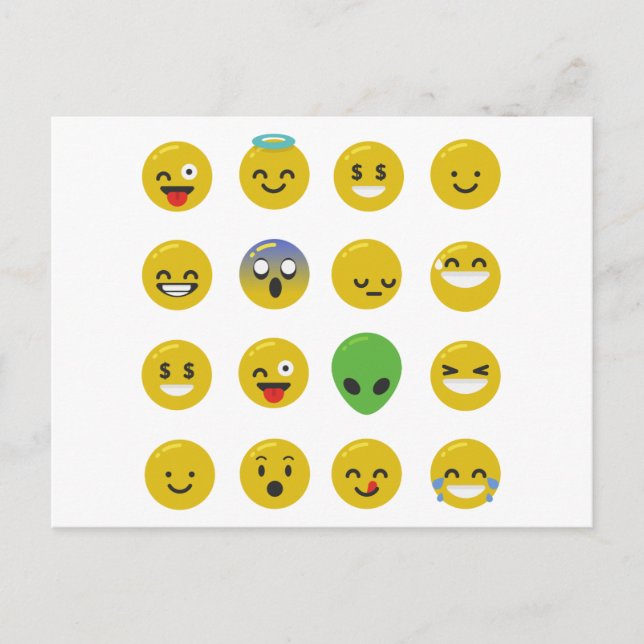Carte Postale Le visage heureux d'Emoji (Devant)