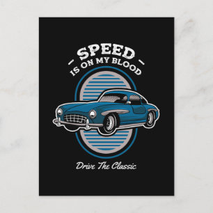 Carte Postale Le Vitesse Est Dans Mon Sang Design De Voiture Cla