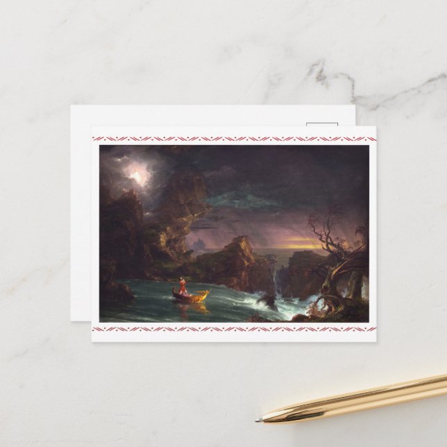 Carte Postale Le voyage de la vie par Thomas Cole (Devant/Arrière en situation)