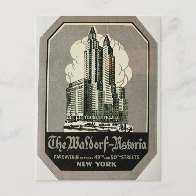Carte Postale le Waldorf Astoria Park Ave. New York (Devant)