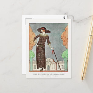 Carte Postale Le Walker Melancholy par George Barbier