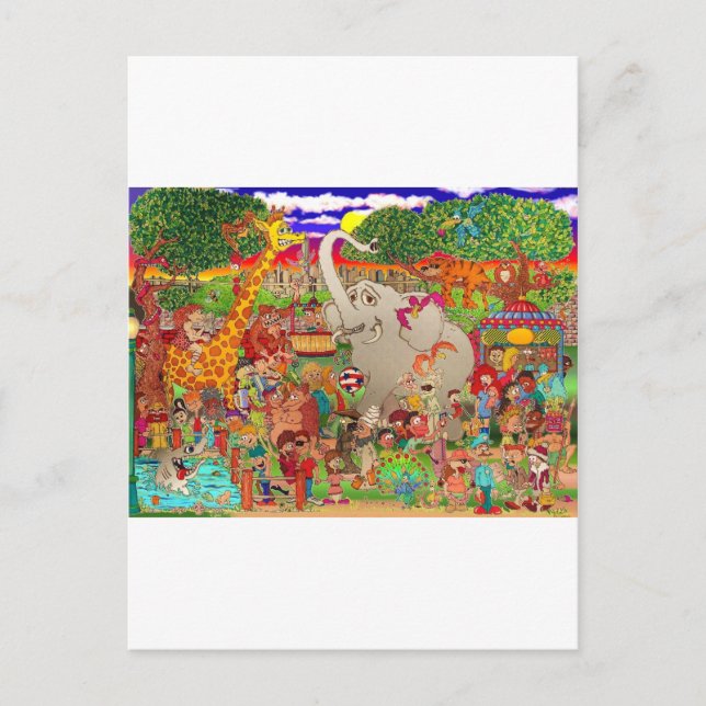 Carte Postale Le zoo de Bronx a été mis en cage (Devant)