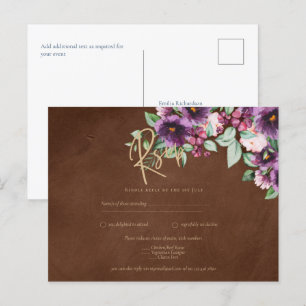 Carte Postale LeahG Brown Berry Plum violet Mariage automne hive