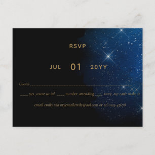 Carte Postale LeahG BUDGET Starry Night Wedding RSVP