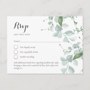 Carte Postale LeahG Greenery Mariage à thème RSVP