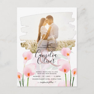 Carte Postale LeahG Rose Calla Lily PHOTO Overlay Mariage Invite