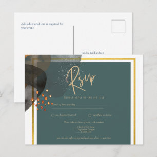 Carte Postale Leahg TURQUOISE TONNES DE TERRE MARIAGE INVITE QR 
