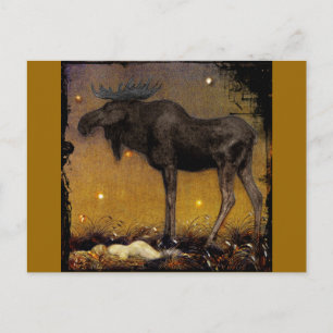 Carte Postale Leap Elk Princess Cotton Asleep