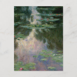 Carte Postale L'EAU MENSONNE EN ÉTANG VERT ROSE par Claude Monet