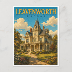 Carte Postale Leavenworth Kansas Carroll Mansion GeoSaga
