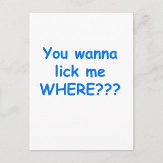 Carte Postale lèche-moi où bleu