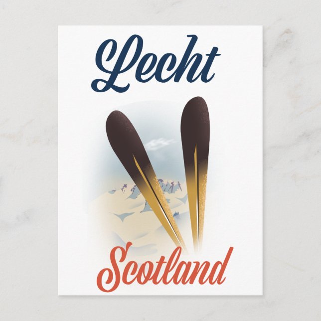 Carte Postale Lecht Ecosse affiche de ski art de voyage (Devant)