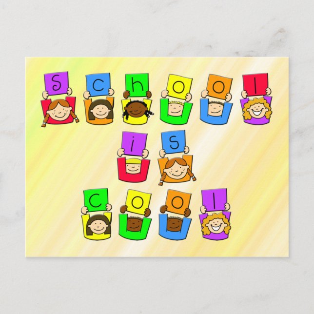 Carte Postale L'école est Cool - Enfants (Devant)