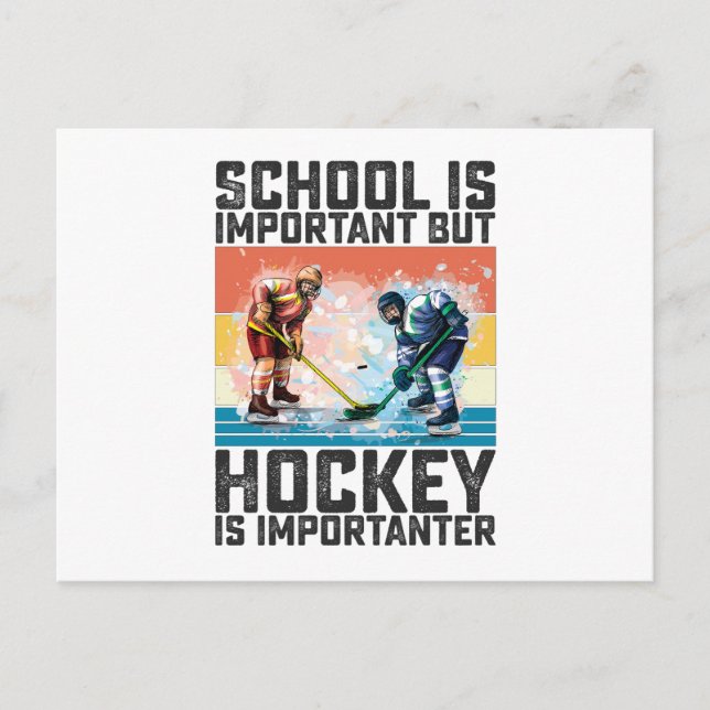 Carte Postale L'école est importante mais le hockey est plus imp (Devant)