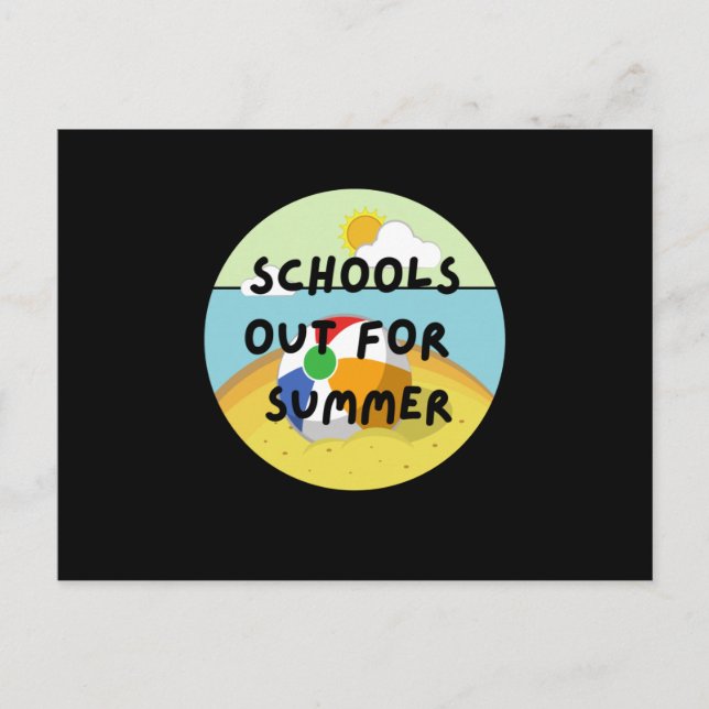 Carte Postale l'école est ouverte pour l'été (Devant)
