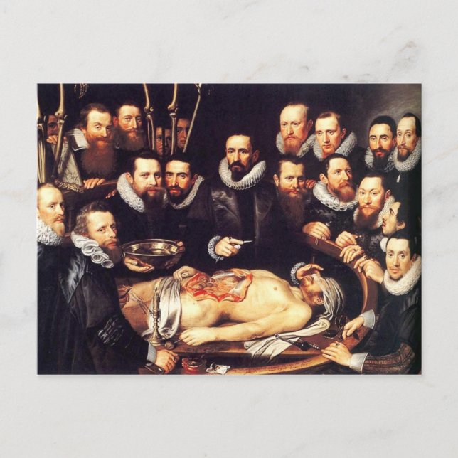 Carte Postale Leçon d'anatomie du Dr Willem van der Meer (Devant)