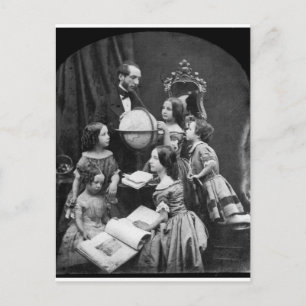 Carte Postale Leçon de géographie familiale ~ 1850