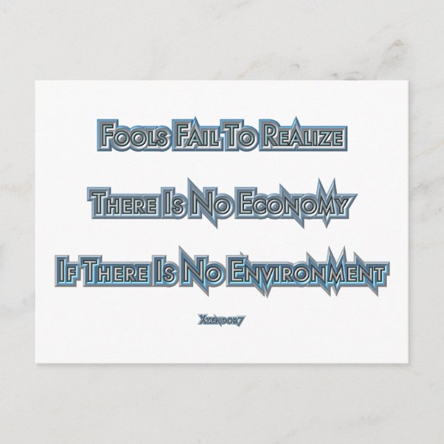 Carte Postale L'économie contre l'environnement (Devant)