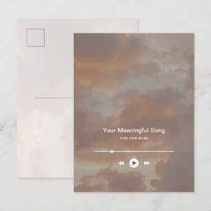 Carte Postale Lecteur de musique minimaliste rêveur et chanson p