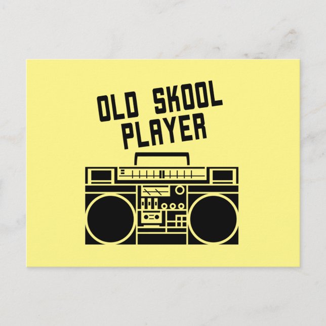Carte Postale Lecteur Rétro Stéréo Boombox Old Skool (Devant)