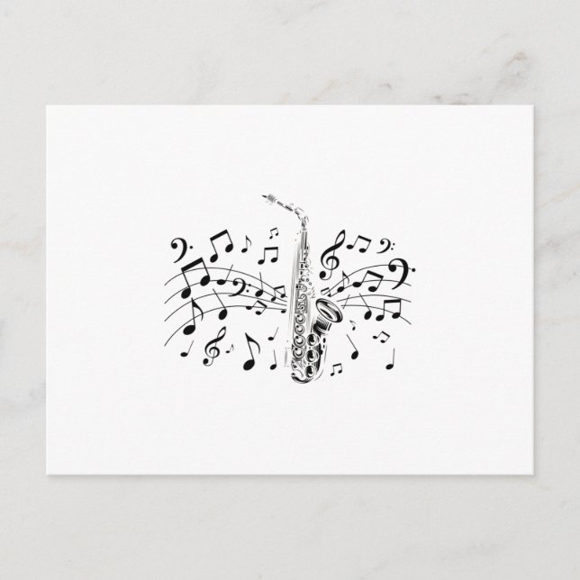 Carte Postale Lecteur saxophone Instrument de musique musicien C (Devant)