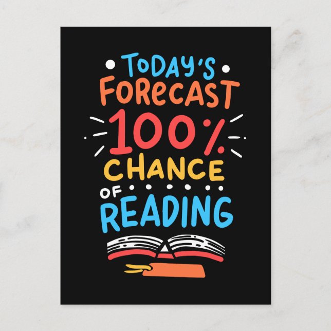 Carte Postale Lecture - 100% de Chance de Lecture (Devant)