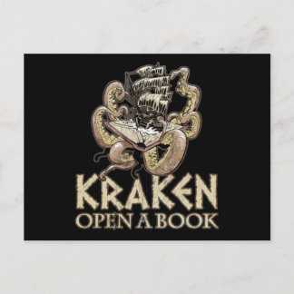 Carte Postale Lecture amusante Nouveau Cadeau Impression Kraken 