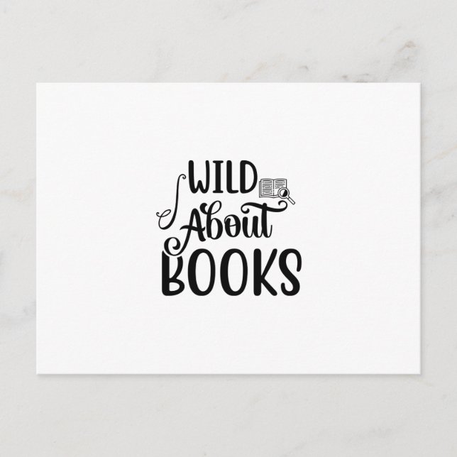 Carte Postale Lecture Art Wild À propos des livres (Devant)