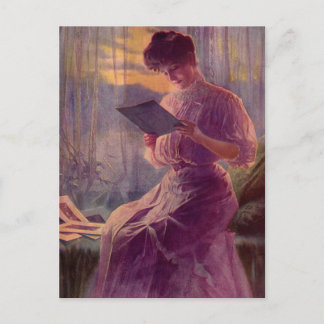 Carte Postale Lecture au clair de lune
