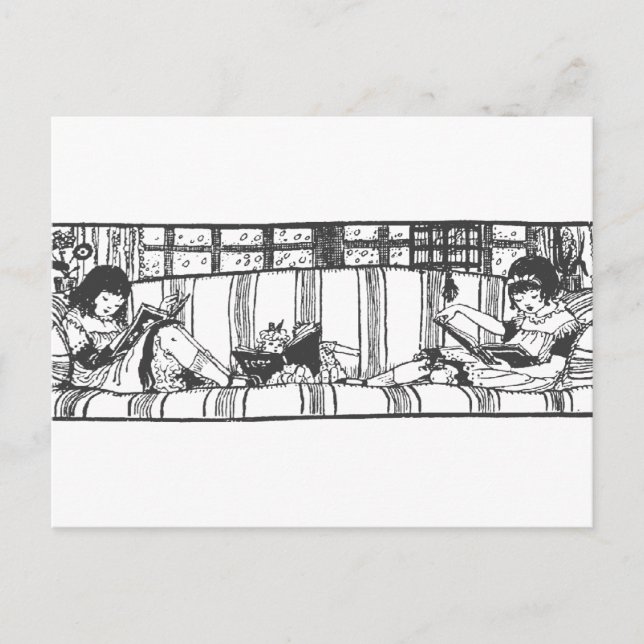 Carte Postale Lecture avec Dolly (Devant)