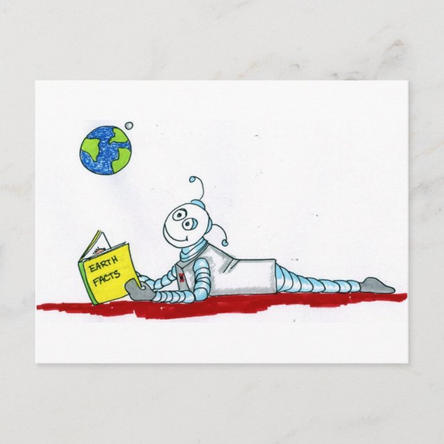 Carte Postale lecture de bots (Devant)