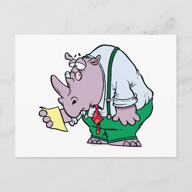 Carte Postale Lecture de Rhino (Devant)