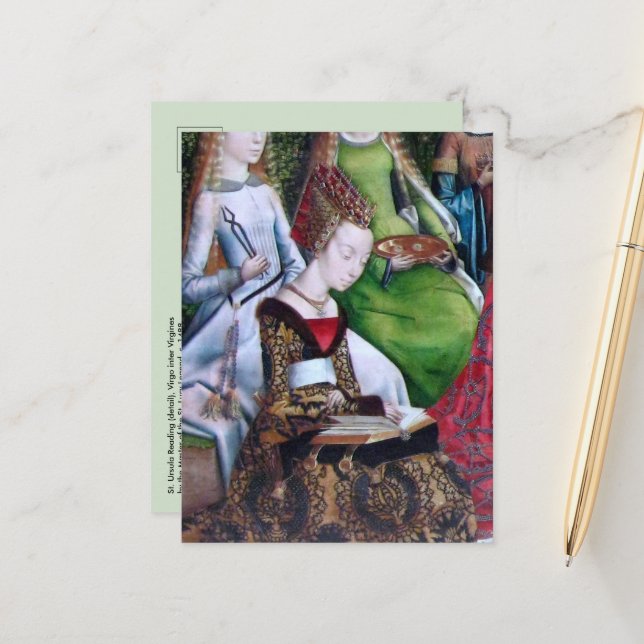 Carte Postale Lecture de St. Ursula (détail; M 070) (Devant/Arrière en situation)