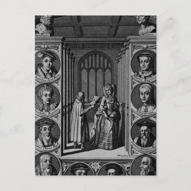 Carte Postale Lecture d'une lettre à la reine Elizabeth I (Devant)