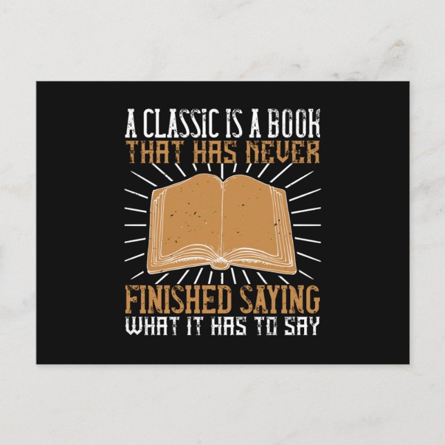 Carte Postale Lecture - Un livre classique jamais terminé (Devant)