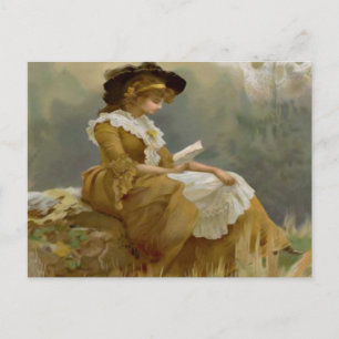Carte Postale Lecture vintage
