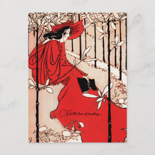 Carte Postale Lecture vintage retro classique
