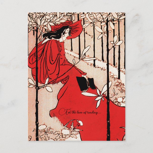 Carte Postale Lecture vintage retro classique (Devant)