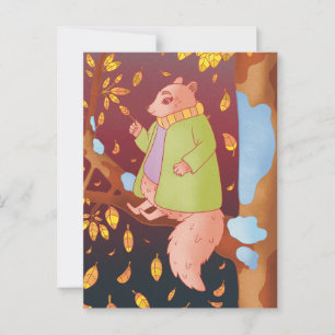 Carte Postale L'écureuil d'automne