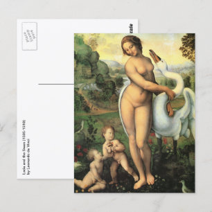 Carte Postale Léda et le Cygne de Léonard de Vinci