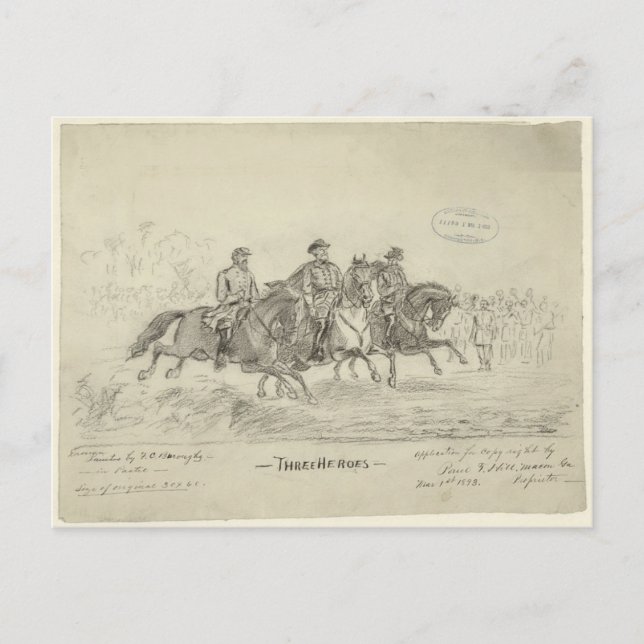 Carte Postale Lee, Jackson, Stuart (Devant)