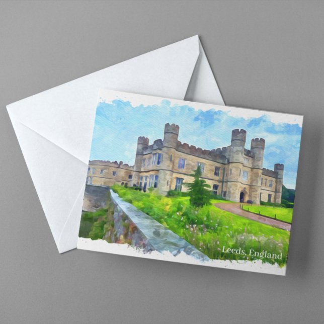 Carte Postale Leeds Angleterre Castle Panorama (Leeds England castle postcard)