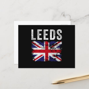 Carte Postale Leeds UK Drapeau Angleterre Souvenir